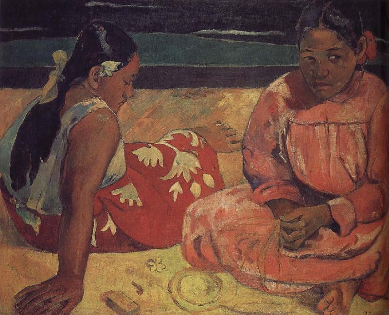 Paul Gauguin The two women on the beach oil painting image